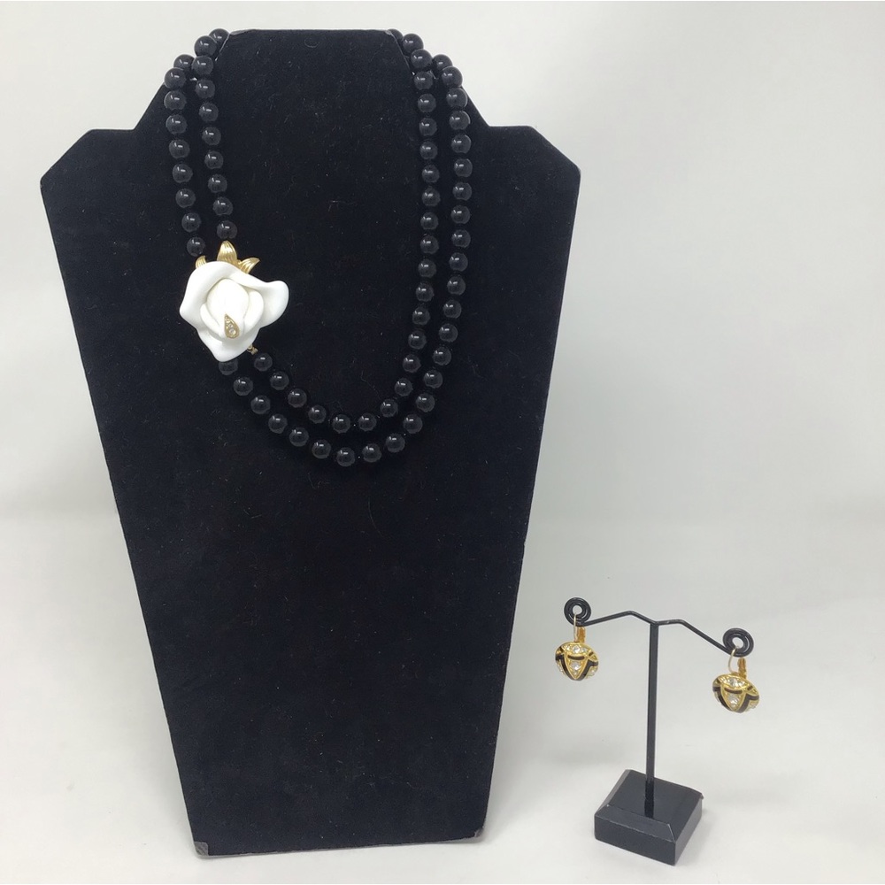 Kenneth Jay Lane For Avon Flower Necklace And KJL Earrings